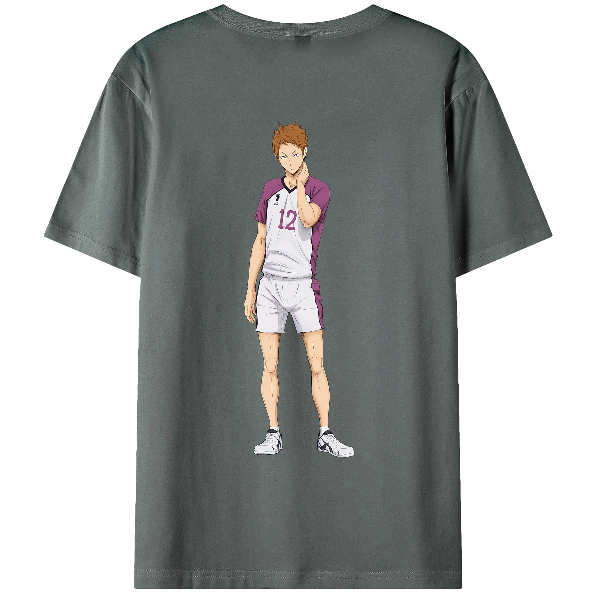 （画像用） ハイキュー!! Haikyu!! 綿100％ メンズ半袖Tシャツ（バックプリント） 通気性